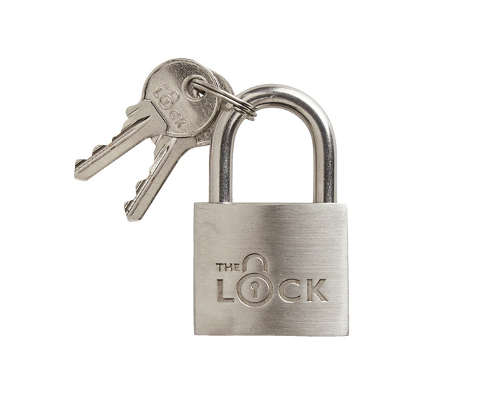 Hængelås m/to nøgler 40 mm rustfrit stål